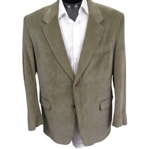 Monsieur Adolfo Mens Sport Coat‎ 44R Tan Corduroy Blazer Jacket Ventless